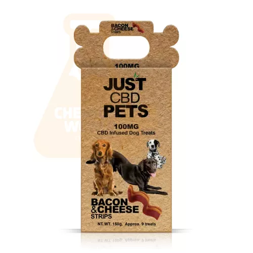 Just CBD Pets  - Premios para perro - Bacon & Cheese Strips