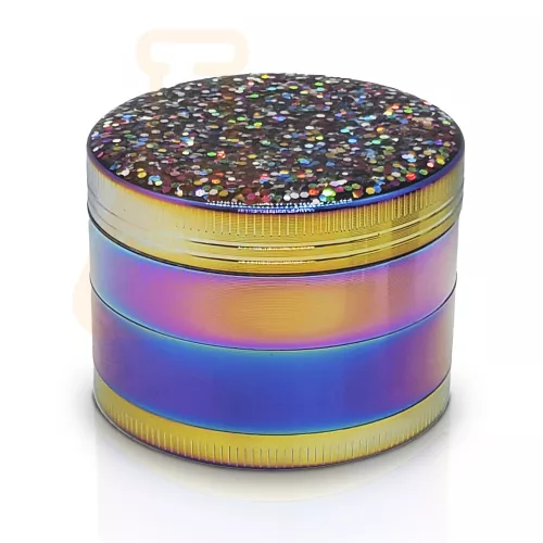 Grinder de 50mm de 4 partes Rainbow Glitter